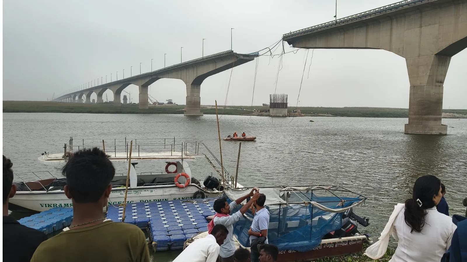 Vikramshila Bridge partially collapses into Ganga in Bihar’s Bhagalpur, traffic suspended